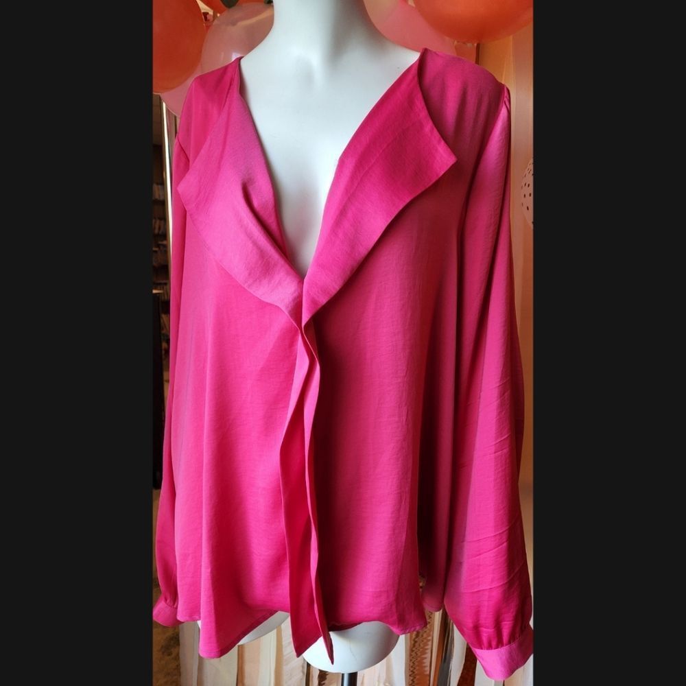 FOREVER 21 HOT PINK RUFFLE BLOUSE NWT